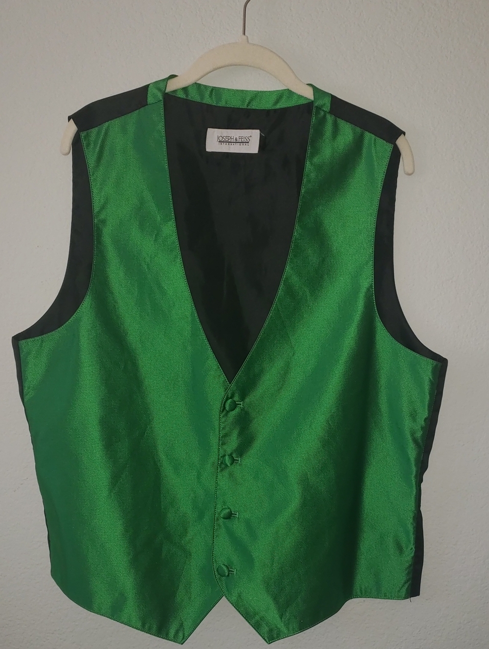 Joseph & Feiss Green Satin Men's Vest